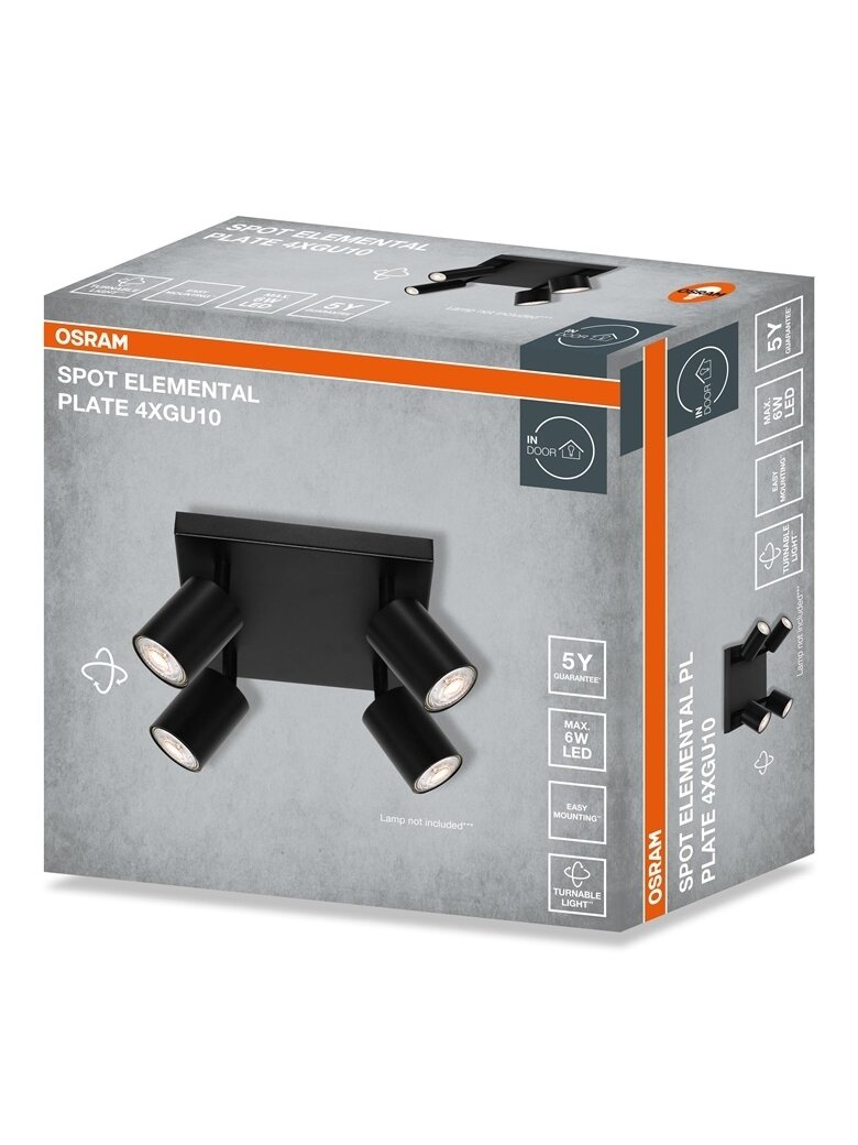 Šviestuvas kryptinis Osram, 4xGU10, juodas. 2
