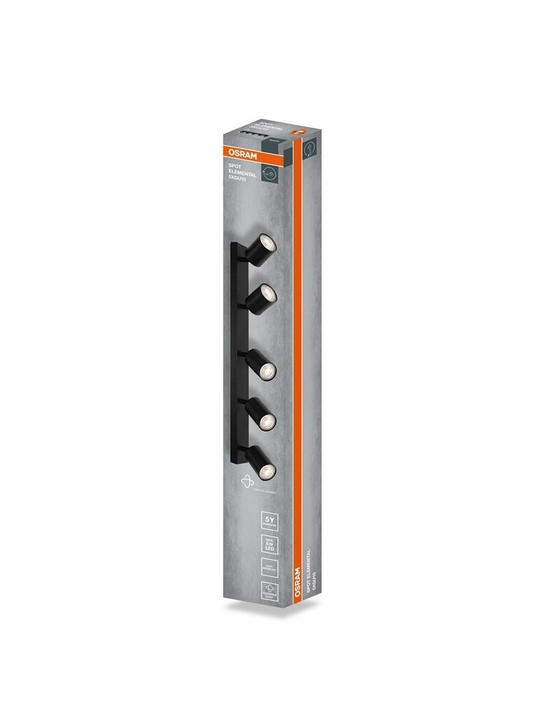 Šviestuvas kryptinis Osram, 5xGU10, juodas 2