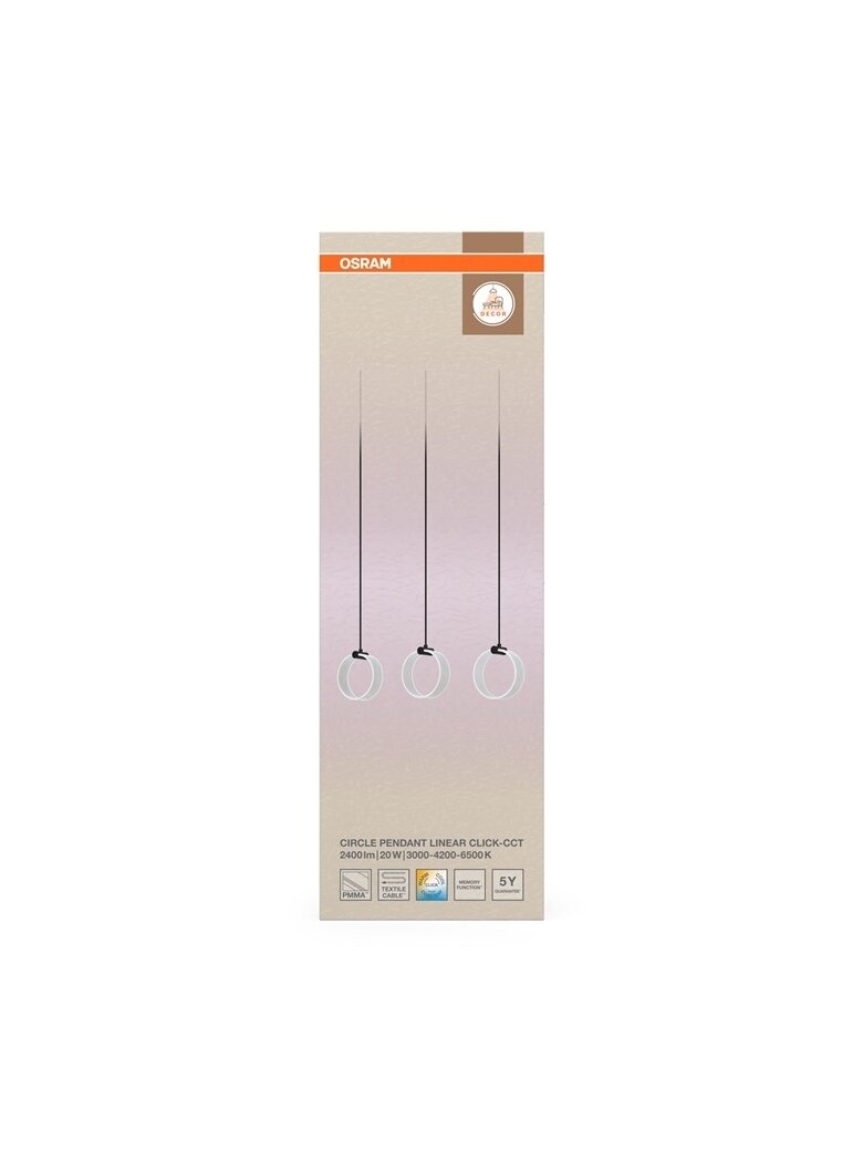 Šviestuvas lubų Osram, LED, 20W, 3000-6500K, 1300lm. 2 Šviestuvas lubų Osram, LED, 20W, 3000-6500K, 1300lm. 2
