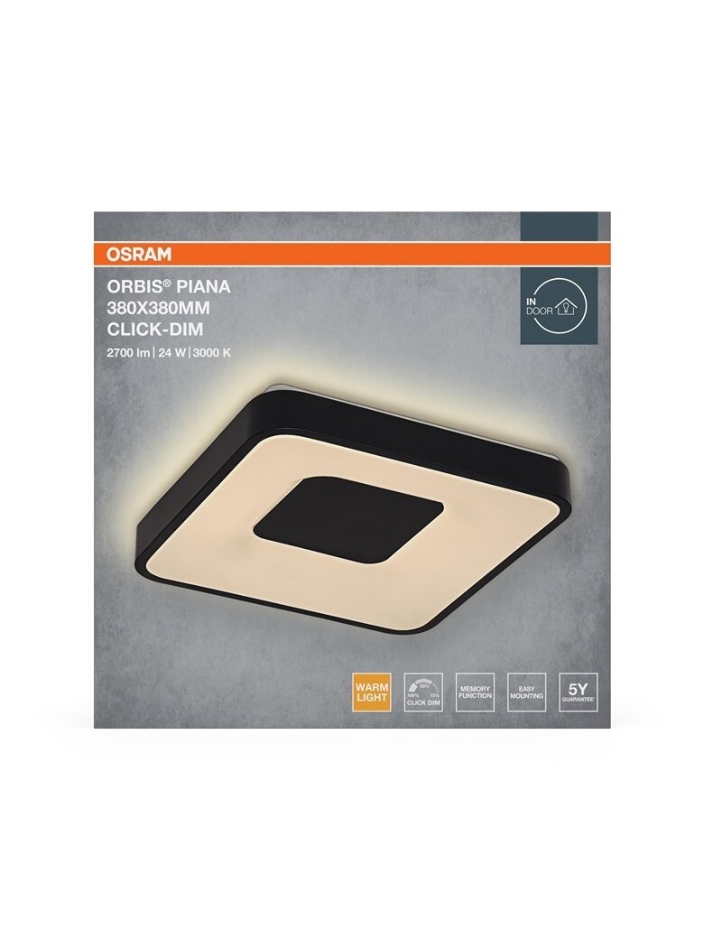 Šviestuvas lubų Osram, LED, 24W, 3000K,1450lm, Ø380, juodas 2 Šviestuvas lubų Osram, LED, 24W, 3000K,1450lm, Ø380, juodas 2