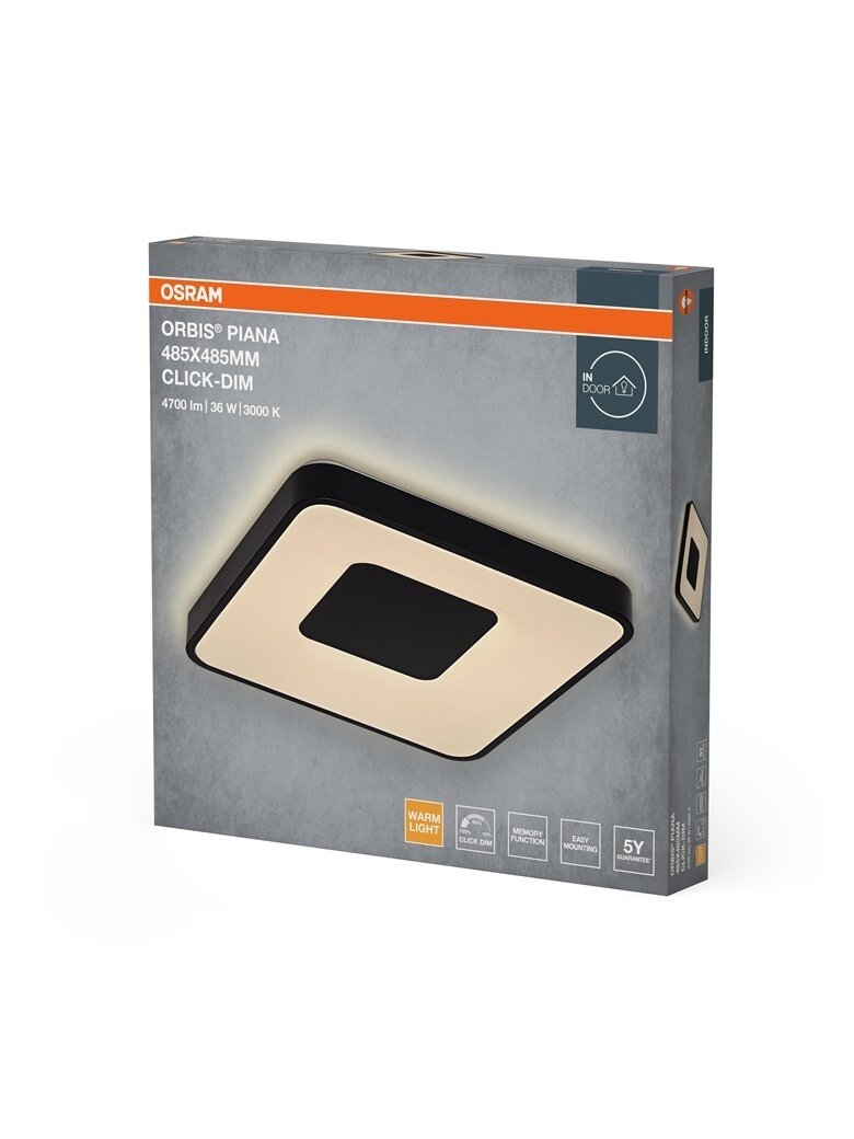 Šviestuvas lubų Osram, LED, 36W, 3000K,2000lm, Ø485, juodas 2
