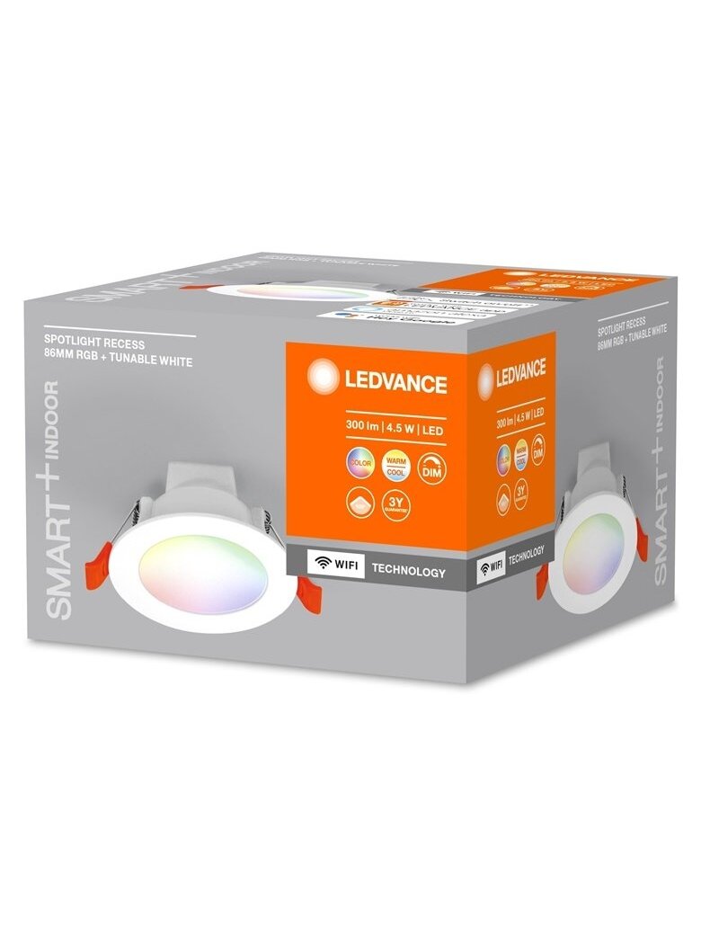 ŠVIESTUVAS MONTUOJAMAS WIFI 4W D80 RGBTW 300LM 1 ŠVIESTUVAS MONTUOJAMAS WIFI 4W D80 RGBTW 300LM 1