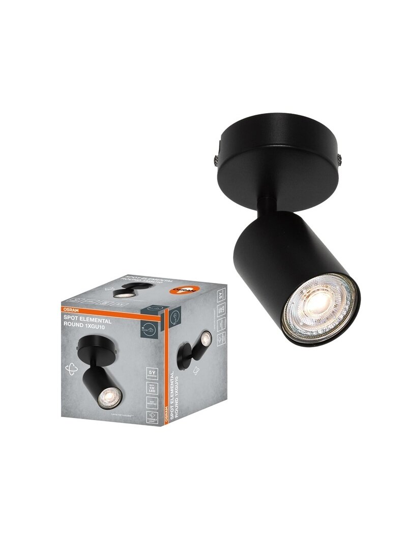 Šviestuvas kryptinis Osram, 1xGU10, juodas 2
