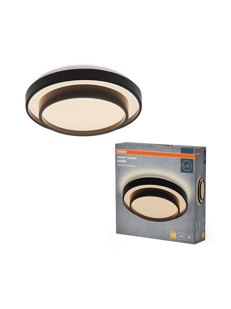 Šviestuvas lubų Osram, LED, 24W, 3000K, 1450lm, Ø385, juoda 1 Šviestuvas lubų Osram, LED, 24W, 3000K, 1450lm, Ø385, juoda 1