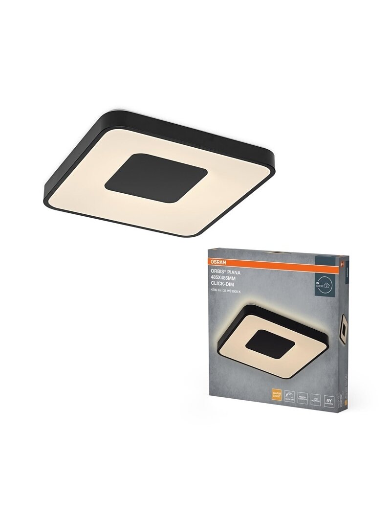Šviestuvas lubų Osram, LED, 36W, 3000K,2000lm, Ø485, juodas 1