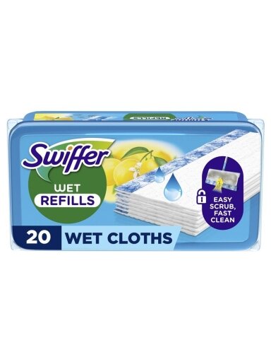 Swiffer Sweeper Moist Grindų Šluostės, 20 vnt