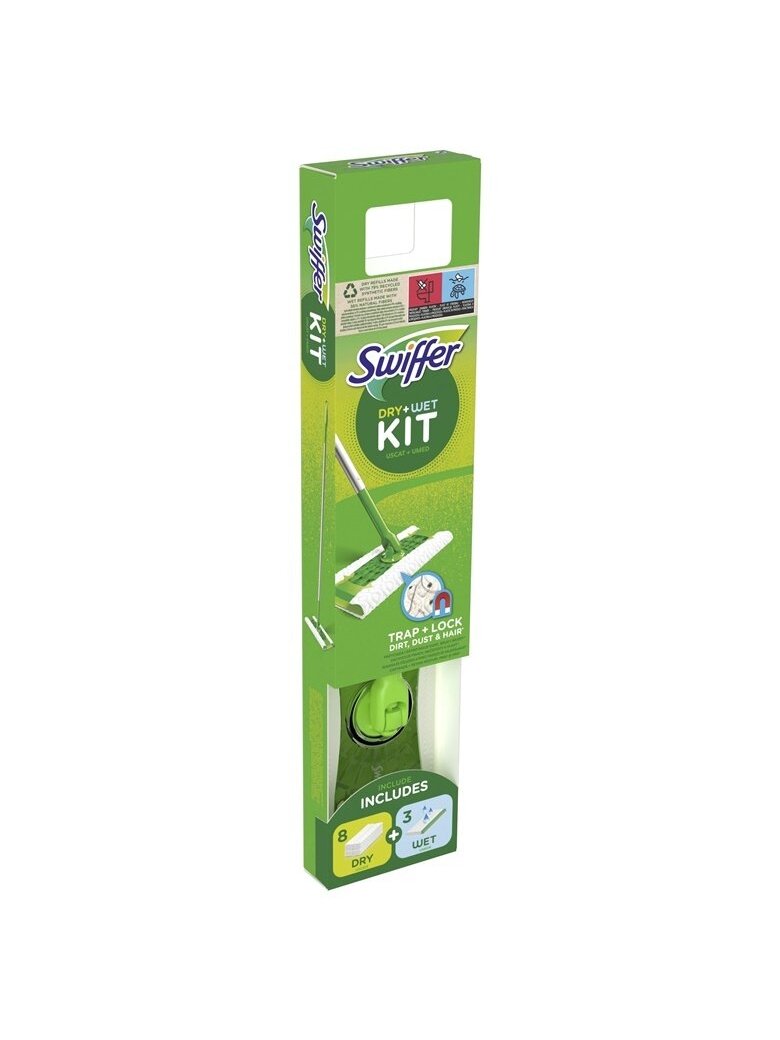 Swiffer Sweeper Kit, Sausas 8 vnt + Šlapias 3 vnt 1 Swiffer Sweeper Kit, Sausas 8 vnt + Šlapias 3 vnt 1