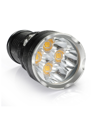 Taktinis 4-ių LED Rankinis Žibintas Dive Light XHP70, Atsparus Vandeniui iki 200m