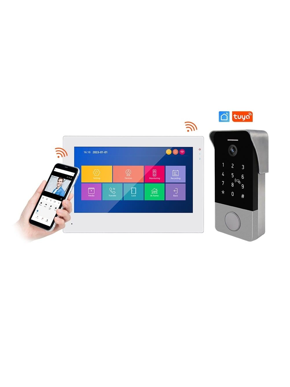 Telefonspynė juoda IC komplektas SLIM SmartHome Wi-Fi su liečiamu “7” baltu ekranu (PIN kodai, kortelės) Telefonspynė juoda IC komplektas SLIM SmartHome Wi-Fi su liečiamu “7” baltu ekranu (PIN kodai, kortelės)