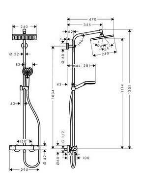 Termostatinis dušo komplektas Hansgrohe Crometta 2727100 1 Termostatinis dušo komplektas Hansgrohe Crometta 2727100 1