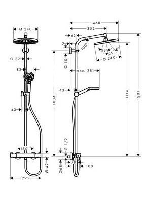 Termostatinis dušo komplektas Hansgrohe Crometta 2726700 1 Termostatinis dušo komplektas Hansgrohe Crometta 2726700 1