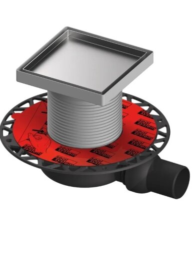 TECEdrainpoint S 116 trapo komplektas, ypač plokščias,150 mm grotelės įklijuojamai plytelei