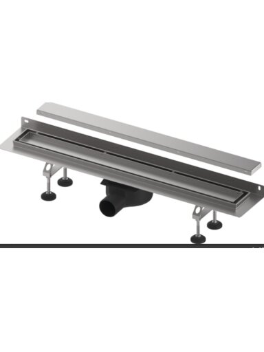 TECElinus dušo latako komplektas su dvipusėmis grotelėmis steel/plate , su užlenktu flanšu 700mm