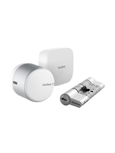TEDEE GO išmanios spynos komplektas  Bluetooth Wi-Fi su nuotoliniu valdymu (sidabrinis)