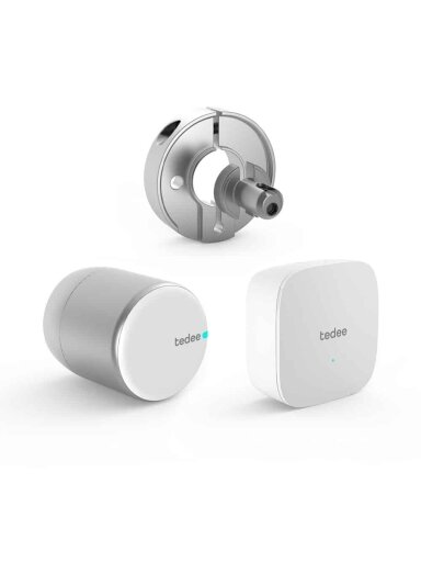 TEDEE PRO išmanios spynos komplektas Euro Bluetooth&amp;Wi-Fi su nuotoliniu valdymu (sidabrinis )