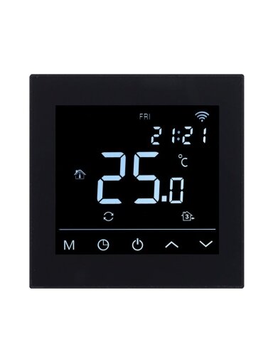 Termostatas HEATCOM HC91 Wi-Fi, juodas