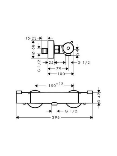 Termostatinis dušo maišytuvas Hansgrohe Ecostat 1001CL