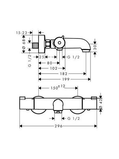 Termostatinis vonios maišytuvas Hansgrohe Ecostat 1001 CL