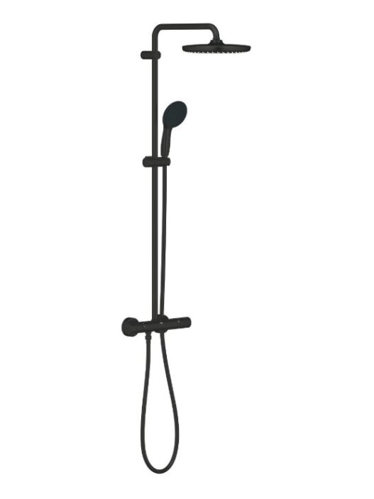 Termostatinė dušo sistema Grohe Tempesta System 250 (galva Ø250, alkūnė 390mm, 2`jų srovių rankinis dušas, 8 l/min), ma Termostatinė dušo sistema Grohe Tempesta System 250 (galva Ø250, alkūnė 390mm, 2`jų srovių rankinis dušas, 8 l/min), ma