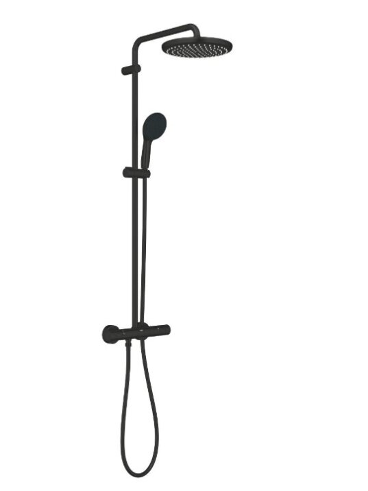 Termostatinė dušo sistema Grohe Tempesta System 250  (galva Ø250, alkūnė 390mm, 2`jų srovių rankinis dušas, 8 l/min), ma 1