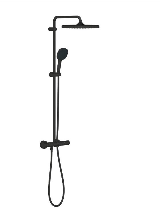 Termostatinė dušo sistema Tempesta 250 cube, black phantom Termostatinė dušo sistema Tempesta 250 cube, black phantom