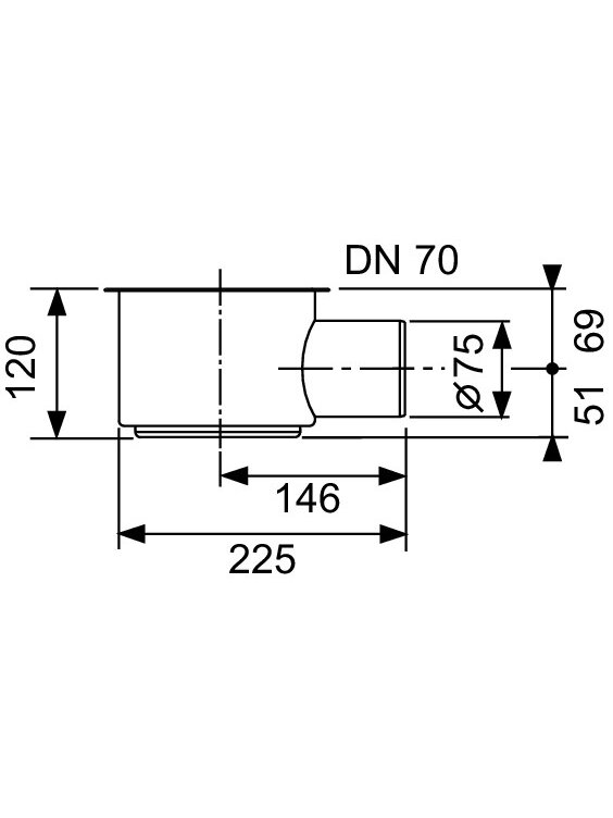 TECEdrainline sifonas, DN 70 horizontalus, montavimo H 148mm; pralaidumas 1.4 l/s TECEdrainline sifonas, DN 70 horizontalus, montavimo H 148mm; pralaidumas 1.4 l/s