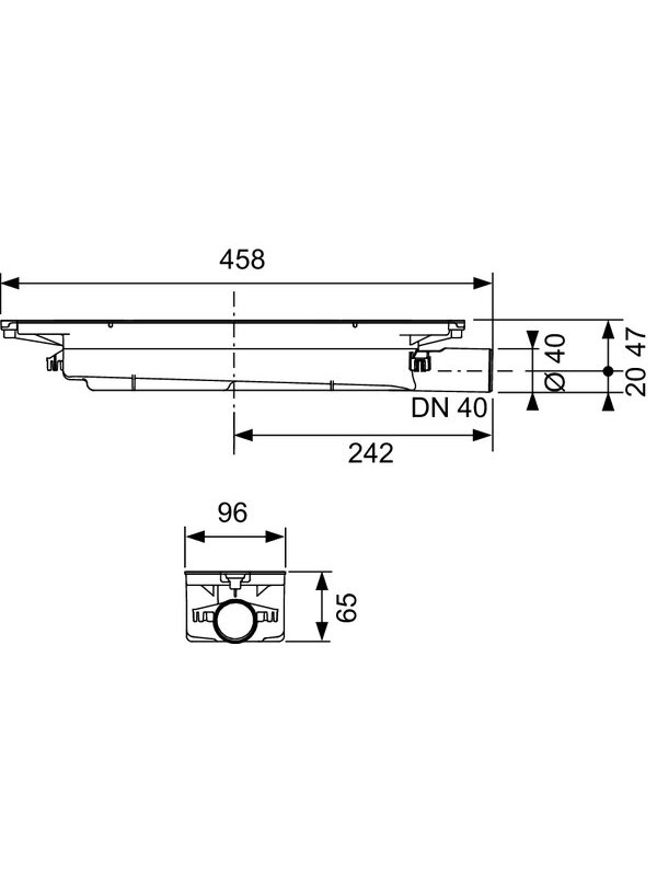 TECEdrainprofile sifonas, šoninis pajungimas, DN40 2 TECEdrainprofile sifonas, šoninis pajungimas, DN40 2