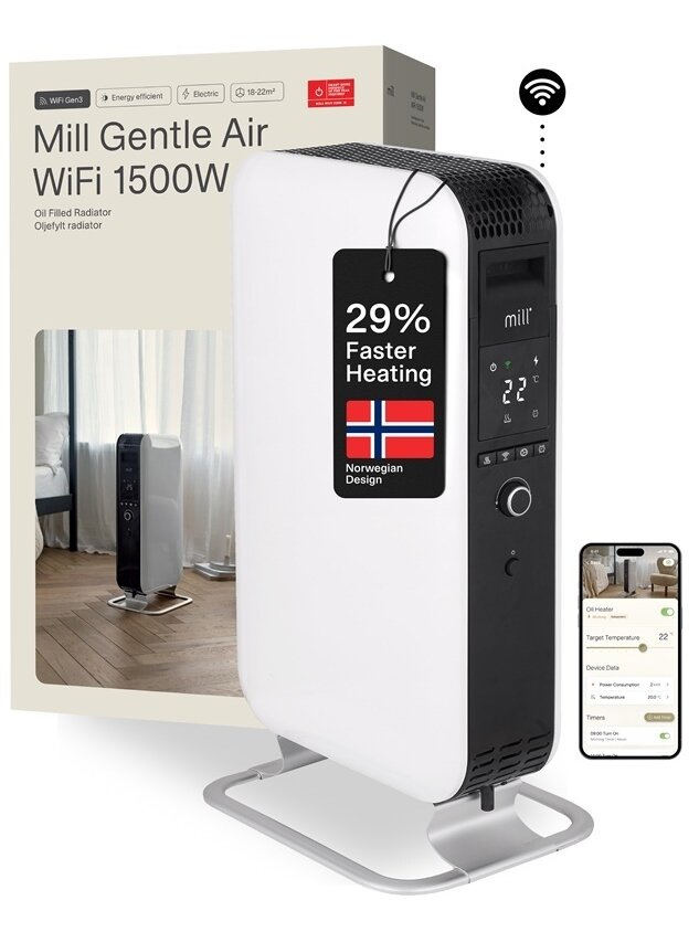 Tepalinis šildytuvas Mill OIL1500WIFI3, 1500 W Tepalinis šildytuvas Mill OIL1500WIFI3, 1500 W