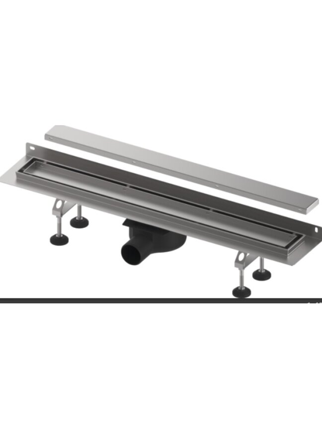 TECElinus dušo latako komplektas su dvipusėmis grotelėmis steel/plate , su užlenktu flanšu 800mm