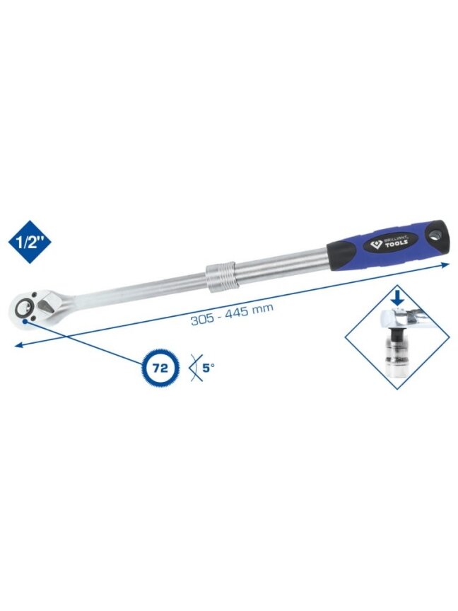 Teleskopinė terkšlė 1/2´´, 305-445mm, Brilliant Tools