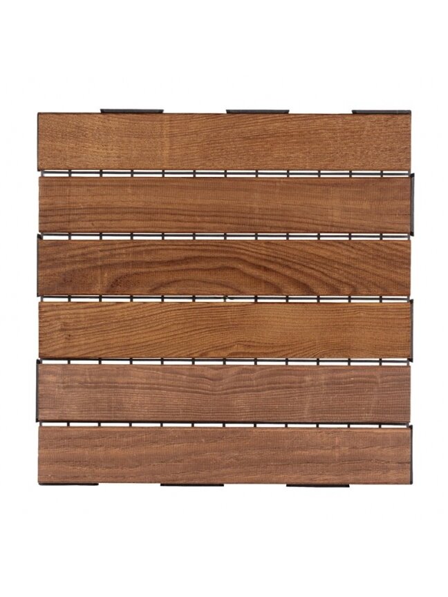 Terasų plytelė termo uosio, 30 x 30 x 2 cm, ruda, 6 vnt.