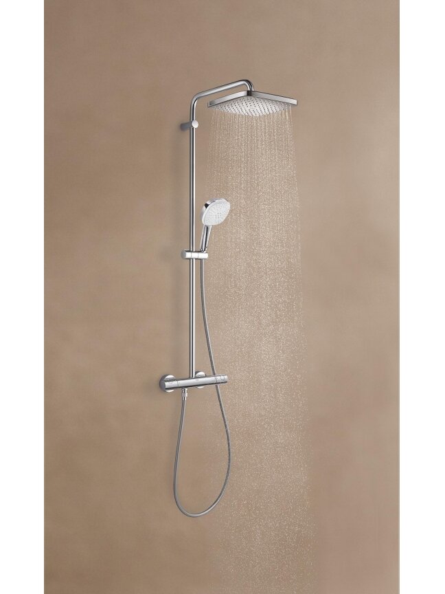 Termostatinė dušo sistema Tempesta Cube 250 (galva Ø250, alkūnė 390mm, 2`jų srovių rankinis dušas, 8 l/min), chromas 7 Termostatinė dušo sistema Tempesta Cube 250 (galva Ø250, alkūnė 390mm, 2`jų srovių rankinis dušas, 8 l/min), chromas 7