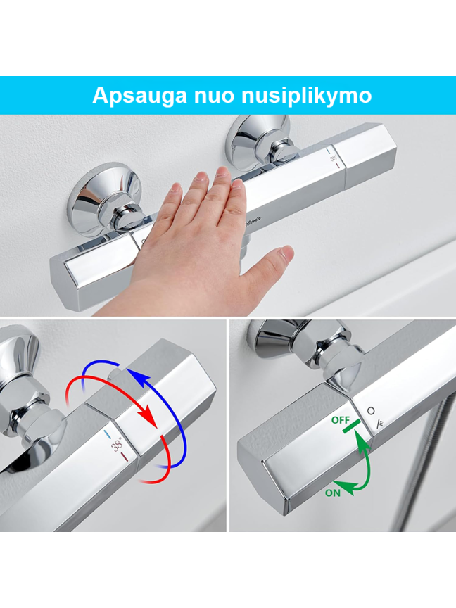 Termostatinis dušo maišytuvas KELLERIA 1W 2