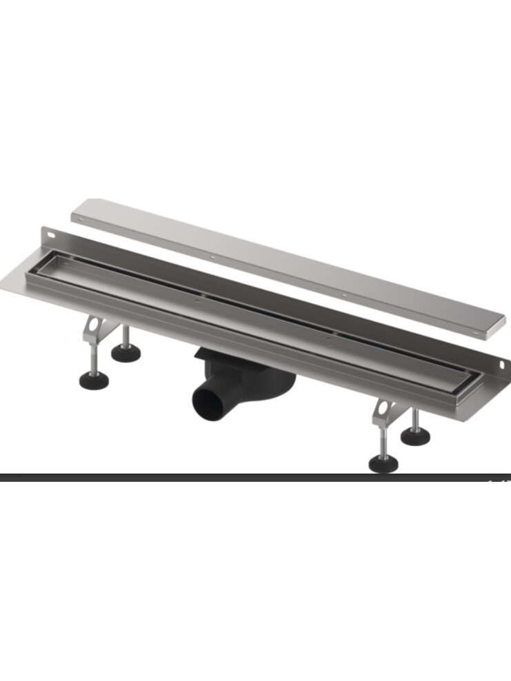 TECElinus dušo latako komplektas su dvipusėmis grotelėmis steel/plate , su užlenktu flanšu 600mm TECElinus dušo latako komplektas su dvipusėmis grotelėmis steel/plate , su užlenktu flanšu 600mm