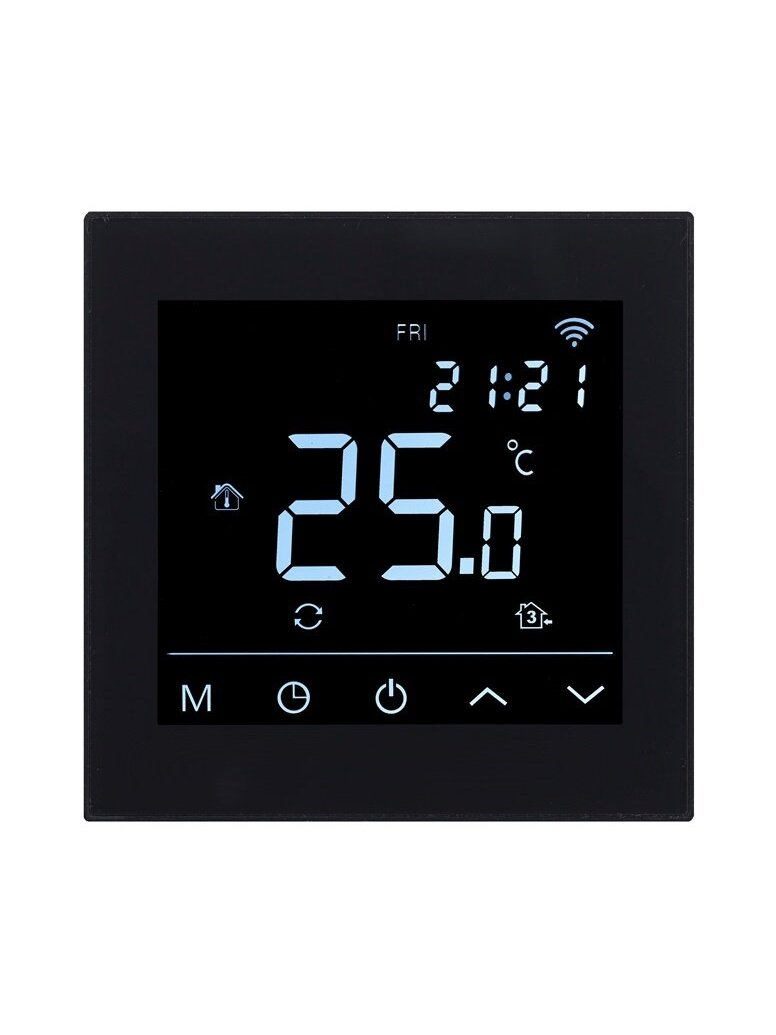 Termostatas HEATCOM HC91 Wi-Fi, juodas Termostatas HEATCOM HC91 Wi-Fi, juodas