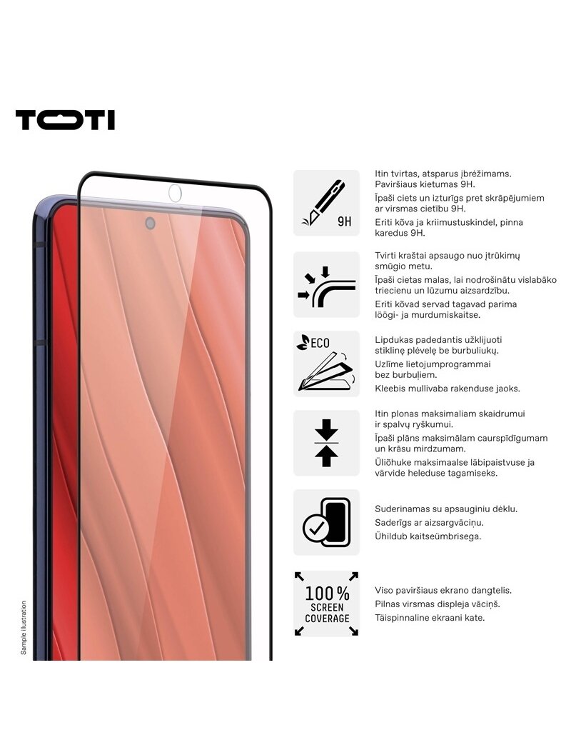 Telefono apsauginis stiklas Toti Galaxy S24/S25, 9H 2 Telefono apsauginis stiklas Toti Galaxy S24/S25, 9H 2