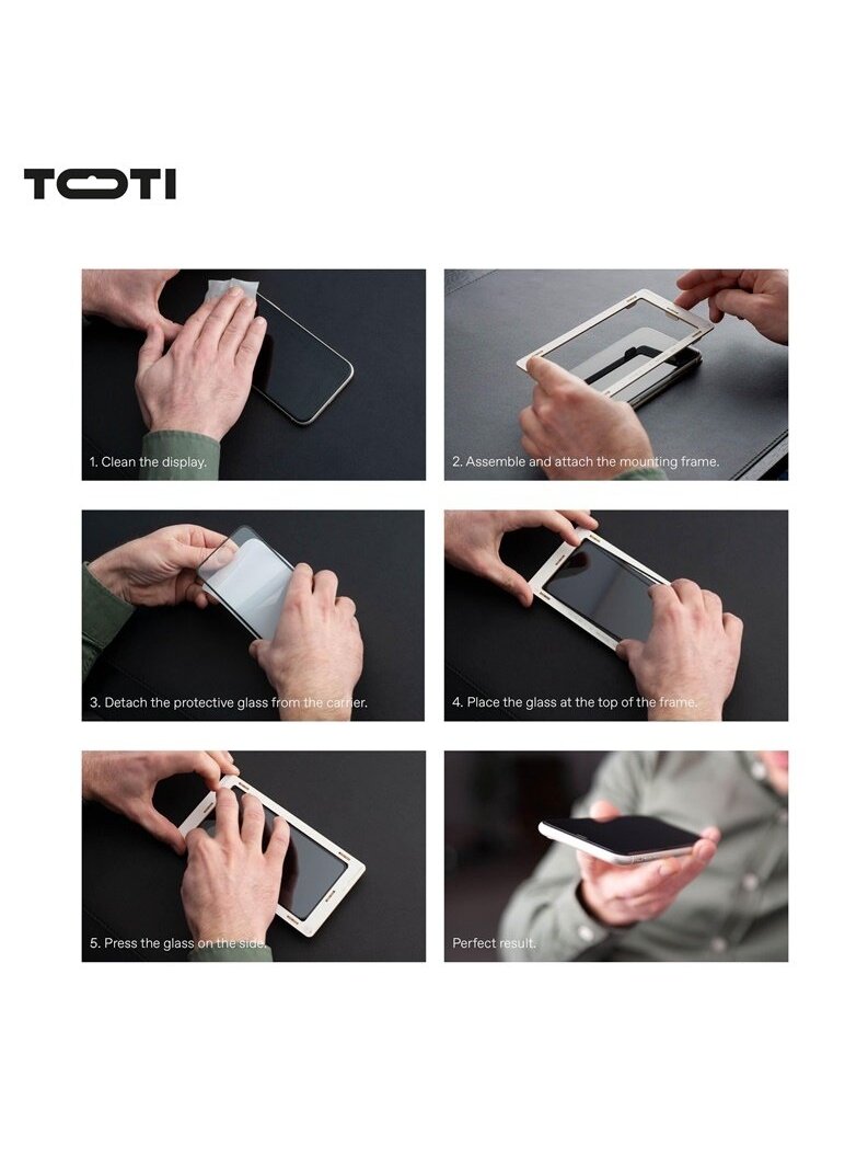Telefono apsauginis stiklas Toti Premium 16 Plus/15 Pro Max 2 Telefono apsauginis stiklas Toti Premium 16 Plus/15 Pro Max 2