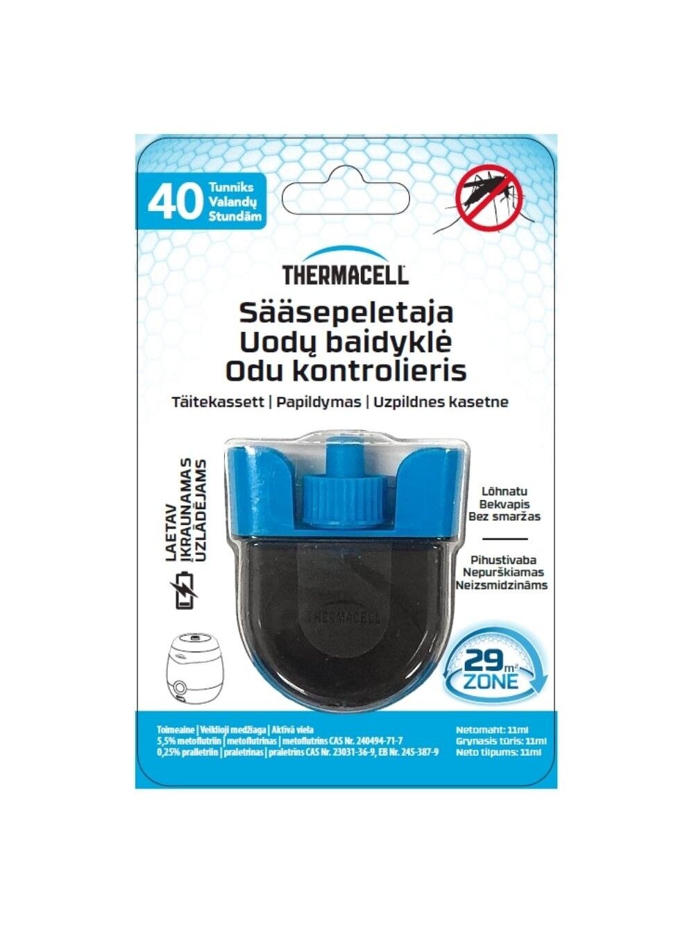 ThermaCell ER140I užpildymo kasetė 40 val nuo uodų