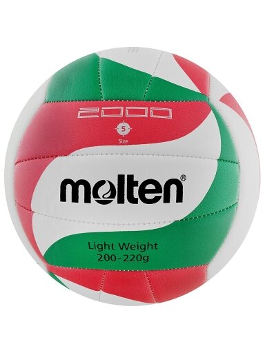 Tinklinio kamuolys Molten V5M2000 Šviesiai Balta-Raudona-Žalia Tinklinio kamuolys Molten V5M2000 Šviesiai Balta-Raudona-Žalia