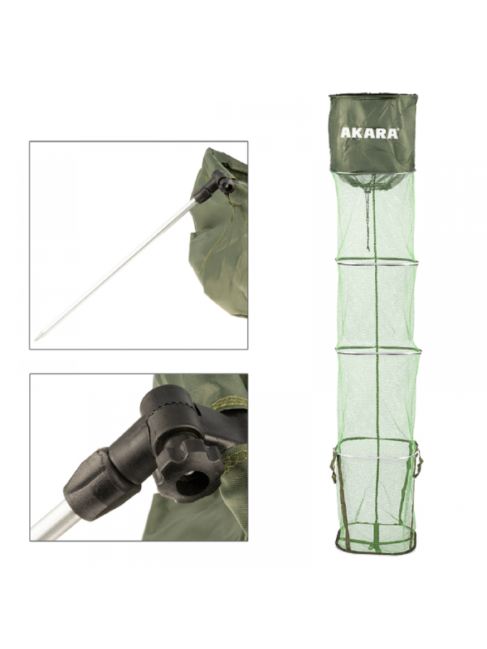 Tinklas Žuvies Laikimui AKARA 4S SR, Dydis 35x45x300, 4 Sekcijos Tinklas Žuvies Laikimui AKARA 4S SR, Dydis 35x45x300, 4 Sekcijos