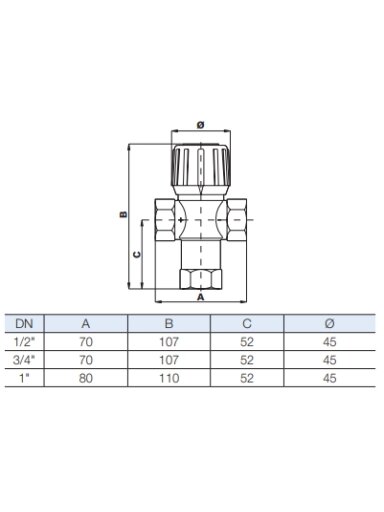 Trieigiai term.vent. AQUAMIX 42-60C 3/4" I (10017419)
