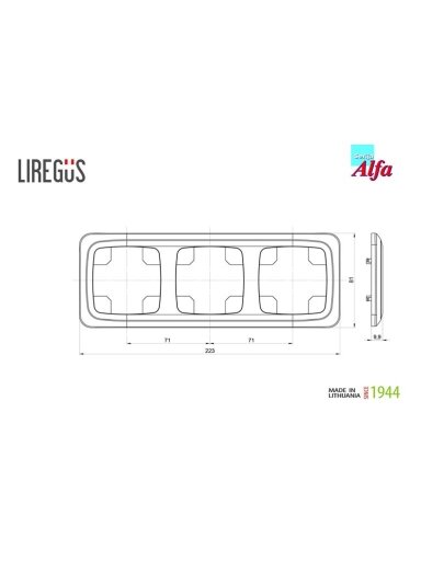 Trivietis rėmelis LIREGUS ALFA, baltos spalvos