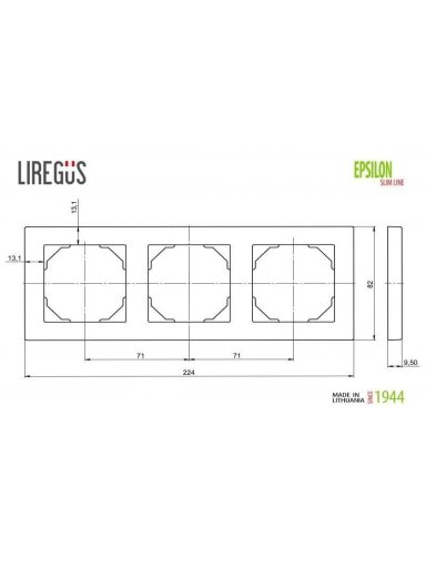 Trivietis rėmelis LIREGUS EPSILON, smėlio spalvos Trivietis rėmelis LIREGUS EPSILON, smėlio spalvos