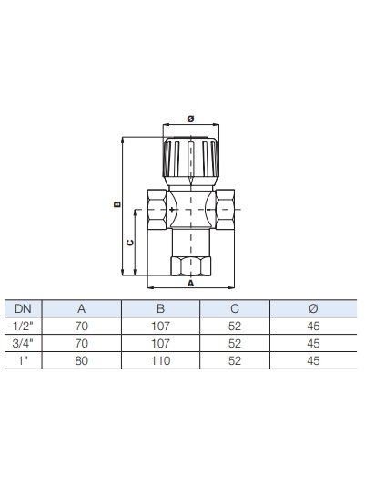 Trieigiai term.vent. AQUAMIX 42-60C 3/4" I (10017419) 1