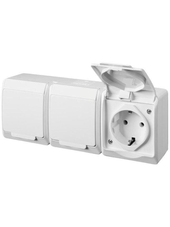 Trivietis kištukinis lizdas ELEKTRO-PLAST HERMES, IP44 1
