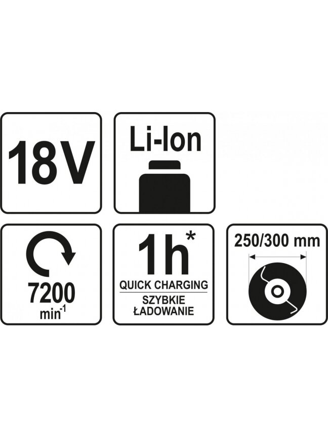 Trimeris akumuliatorinis 18V Li-ion Yato (be akumuliatoriaus) | 300mm; 7200RPM 5 Trimeris akumuliatorinis 18V Li-ion Yato (be akumuliatoriaus) | 300mm; 7200RPM 5