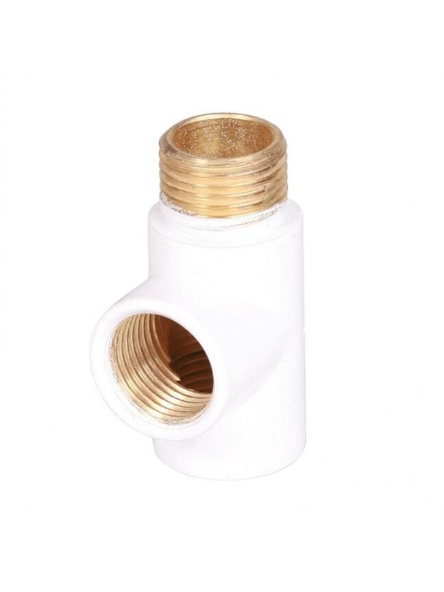 Trišakis Terma 1/2" , vidus-1/2", išorė-1/2", baltas Trišakis Terma 1/2" , vidus-1/2", išorė-1/2", baltas