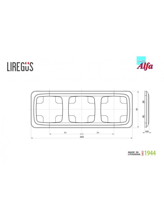Trivietis rėmelis LIREGUS ALFA, smėlio spalvos 1 Trivietis rėmelis LIREGUS ALFA, smėlio spalvos 1