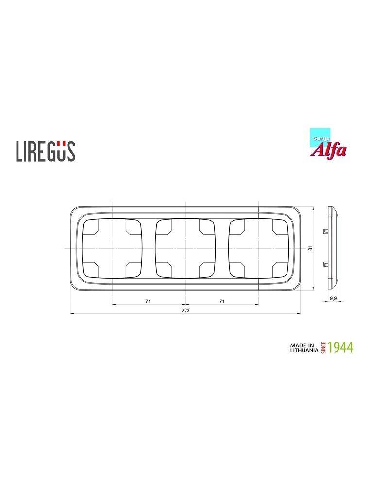 Trivietis rėmelis LIREGUS ALFA, smėlio spalvos 1 Trivietis rėmelis LIREGUS ALFA, smėlio spalvos 1