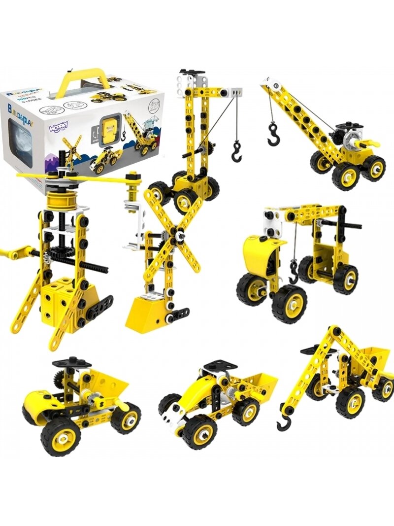 Transporto priemonės 8 viename konstruktoriaus rinkinys WOOPIE STEAM kaladėlės Transporto priemonės 8 viename konstruktoriaus rinkinys WOOPIE STEAM kaladėlės